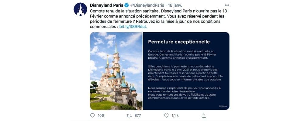 Disneyland Paris repousse encore une fois sa réouverture !