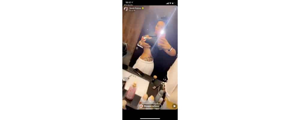 Sarah Fraisou dévoile son ventre ultra plat à ses fans sur Snapchat !